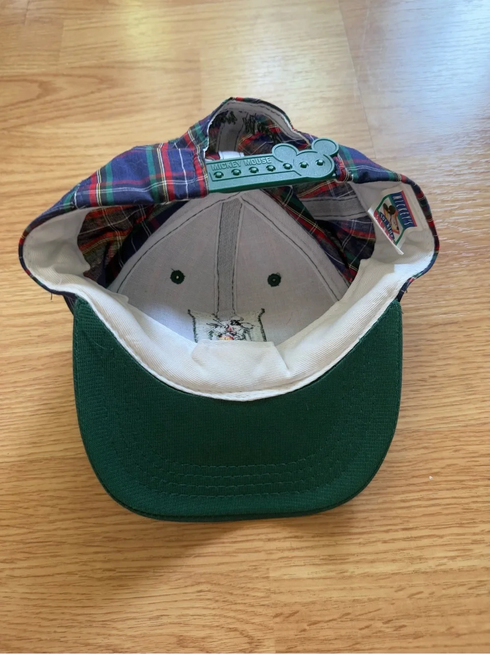 Vintage 90s Disney Mickey’s Stuff for Kids Plaid Snapback Hat - Excellent Condit